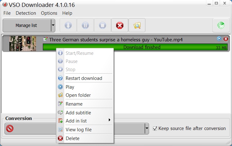 vso downloader right click